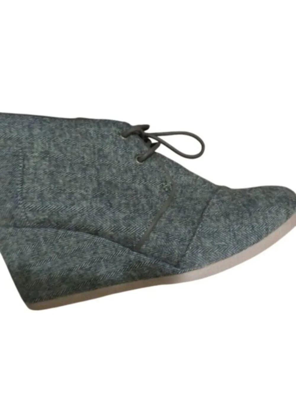Toms Blue Chambray Desert Wedge Ankle Boots Booties Size 8